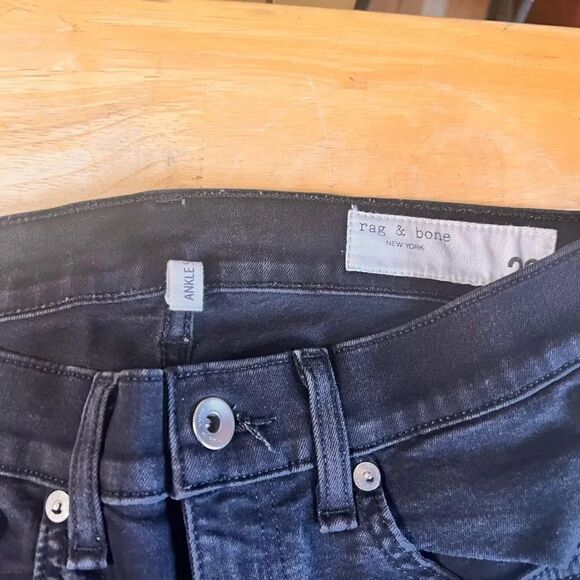 Rag & Bone Black Ankle Skinny Jeans Size 26 #JT#3 - Picture 3 of 6